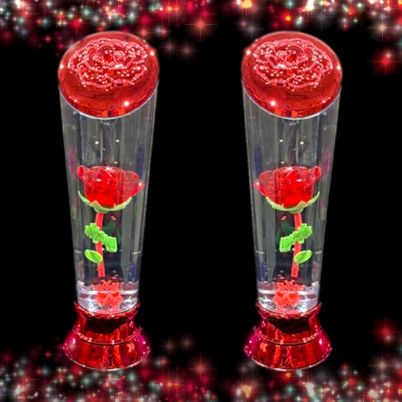 Color Changing I Love You Rose Water Tornado Glitter Lamp Mother's Day Gift - Picture 4 of 11